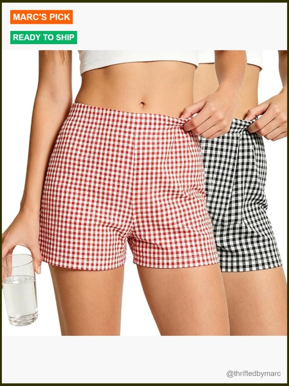 2-Pack Pajama Summer Shorts Gingham Boxer Lounge Sleep Shorts Y2K Bottoms